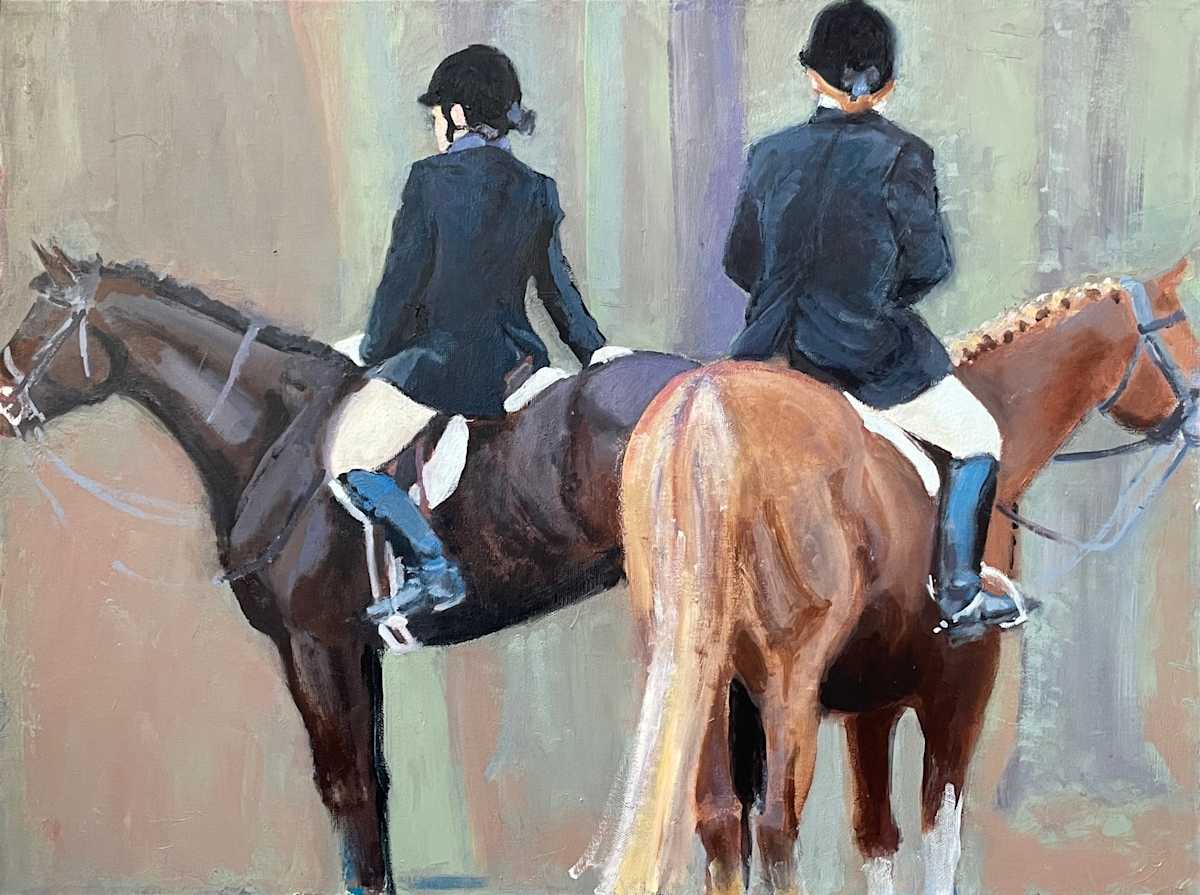 Hunters Pausing in Woods by Annie Shaver-Crandell, Image 1.