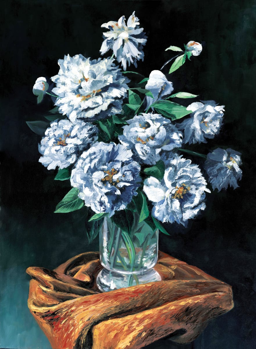 Ode to Manet: Peonies at Dusk by Julia iSABEL, Image 1.