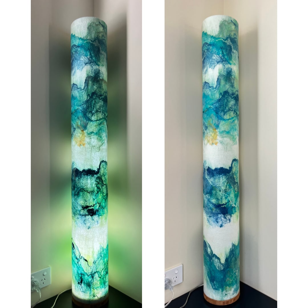 Fathom Light Tube by Caroline Burton  Image: Fathom Light Tube, switched on and off