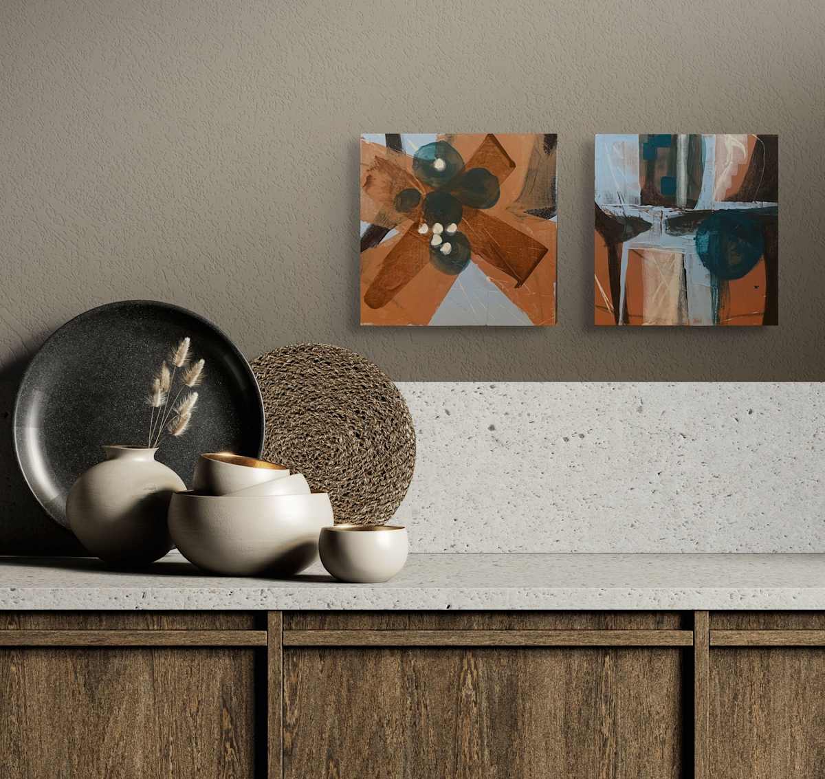 Abstract I & II by Cathryn Lynea 