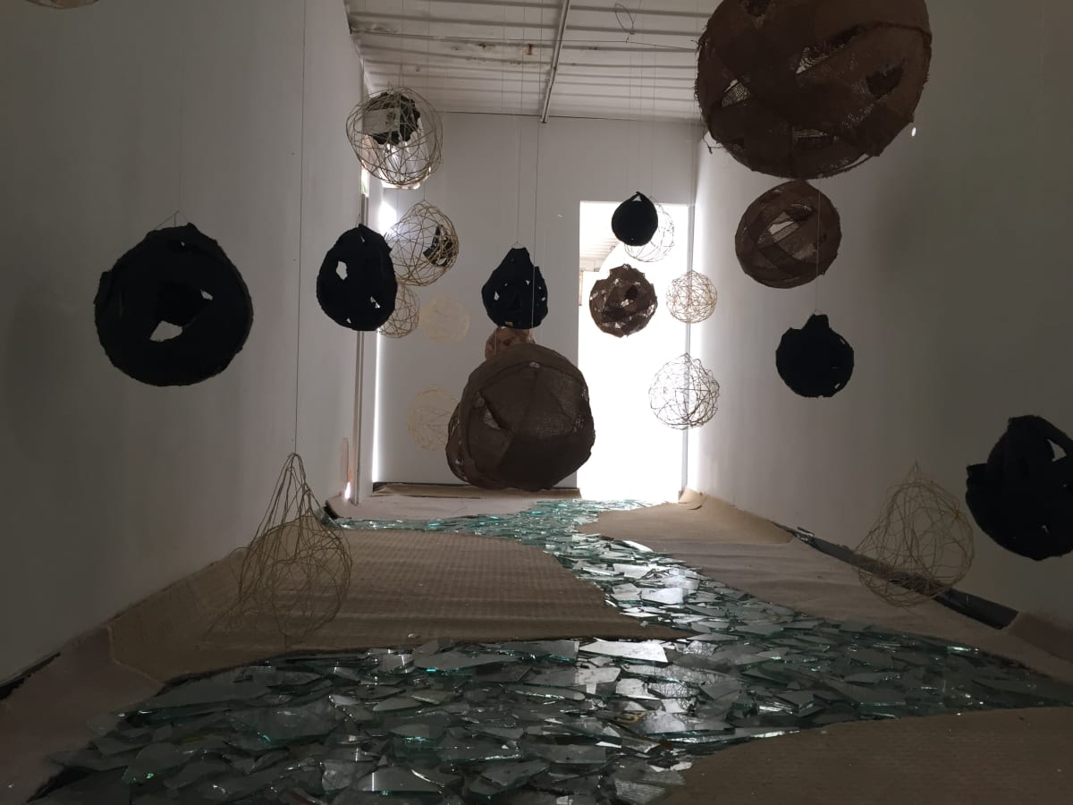 One's Own Way by Lenie Caston-Miller  Image: Negative self talk track with metal beat playing loudly, as the viewer interacts with the installation and walks through the dark side of their life path.