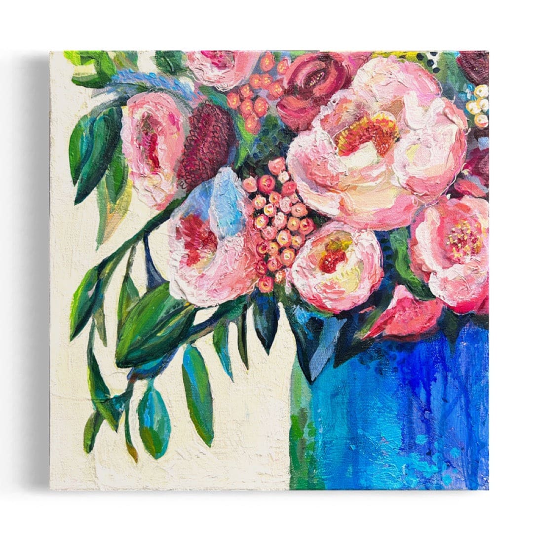 Sunshine Serenade by Nara Montuy  Image: Dreams of Pink Floral painting artwork
