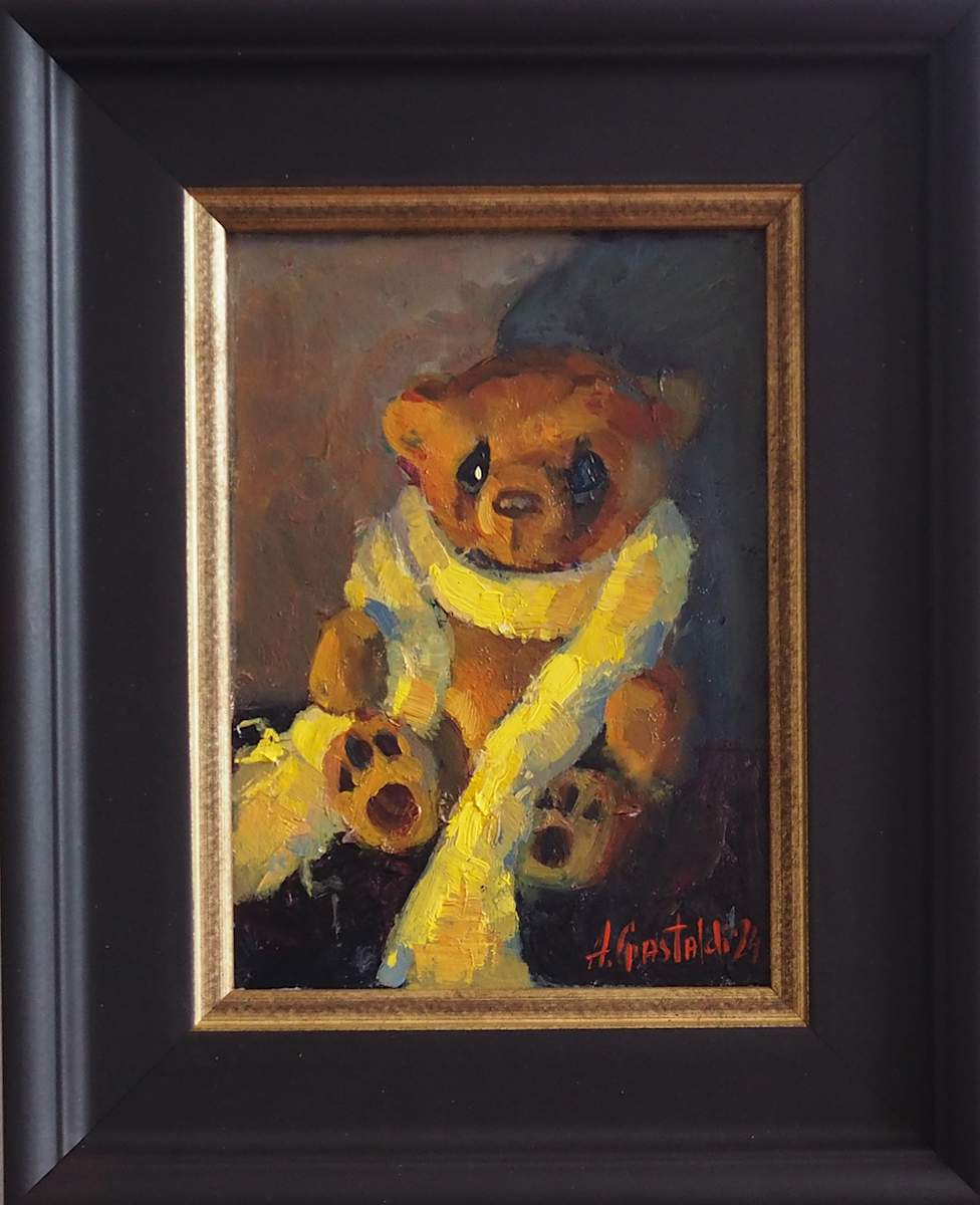 Gerome (Teddy bear with yellow scarf) by Alena Gastaldi, Image 1.