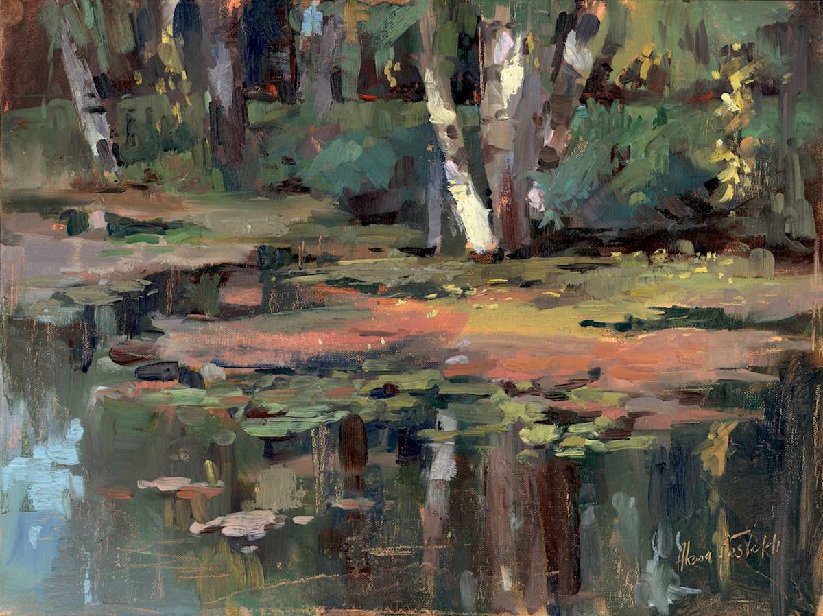 Birch trees at the pond by Alena Gastaldi 