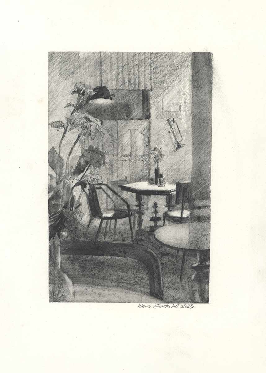Cafe in black and white by Alena Gastaldi, Image 2.