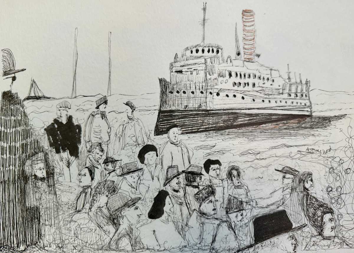 Imigrating Drawing by Annie Wood 