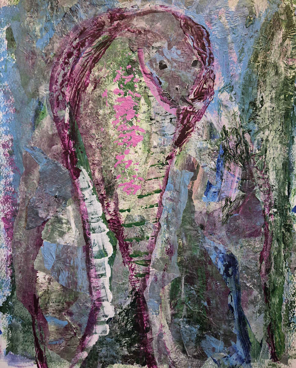 Cobra by J. Patrick Bowman  Image: 20"x16" Original Collage Art Matted to 24"x20"