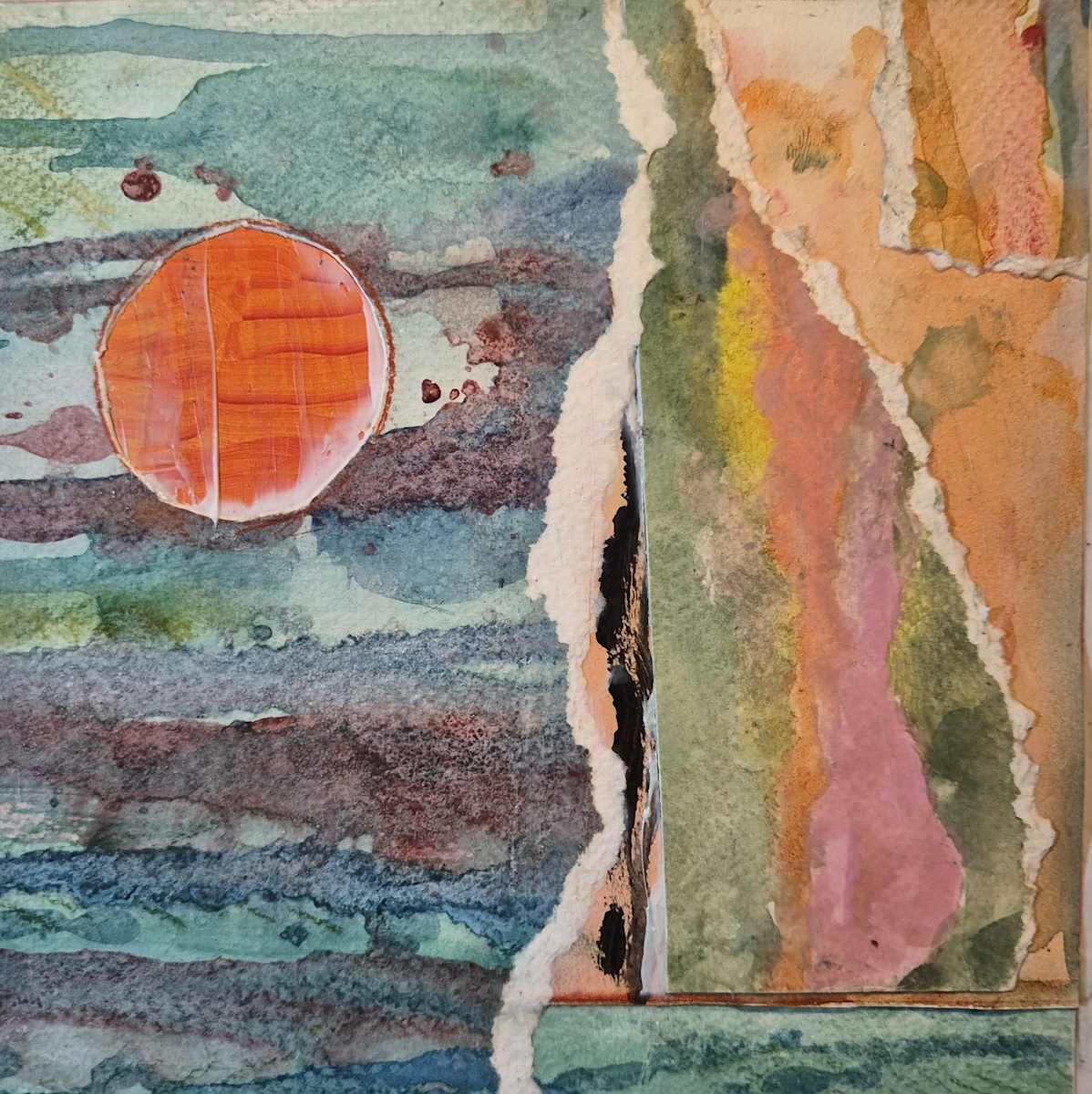 Moonlight Sonata 1 by J. Patrick Bowman  Image: 8"x8" collage matted to 12'x12"