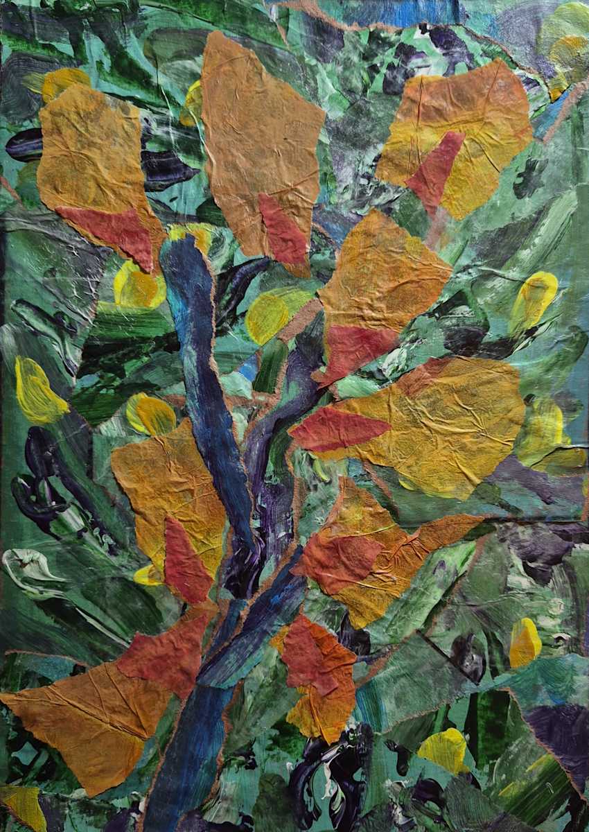 Orange From Under by J. Patrick Bowman  Image: 11.5"x8.5" Collage matted to 16"x12"