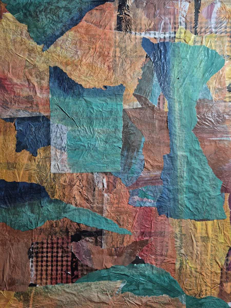 Earth Alive 1 by J. Patrick Bowman  Image: 12"x9" original collage art matted to 16"x12"