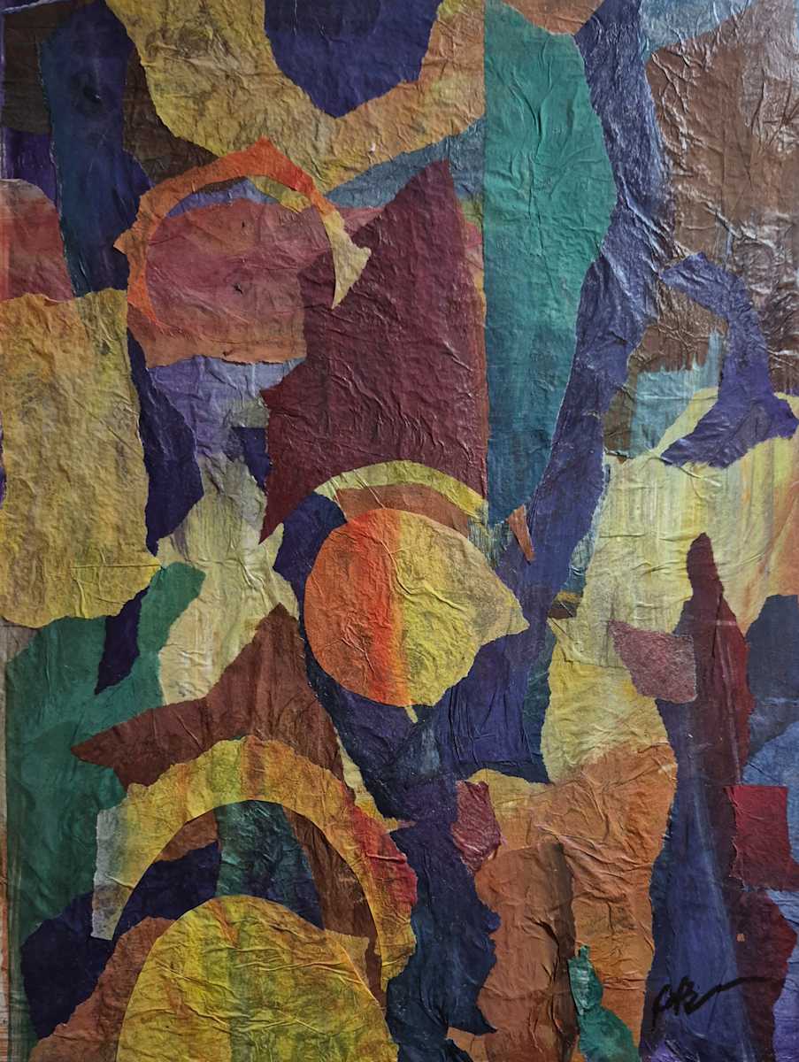 Earth Alive 2 by J. Patrick Bowman  Image: 12"x9" original collage art matted to 16"x12"