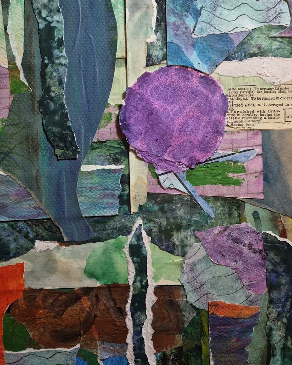 Emerging Meaning by J. Patrick Bowman  Image: 10"x8"Original Collage Matted to 14"x11"