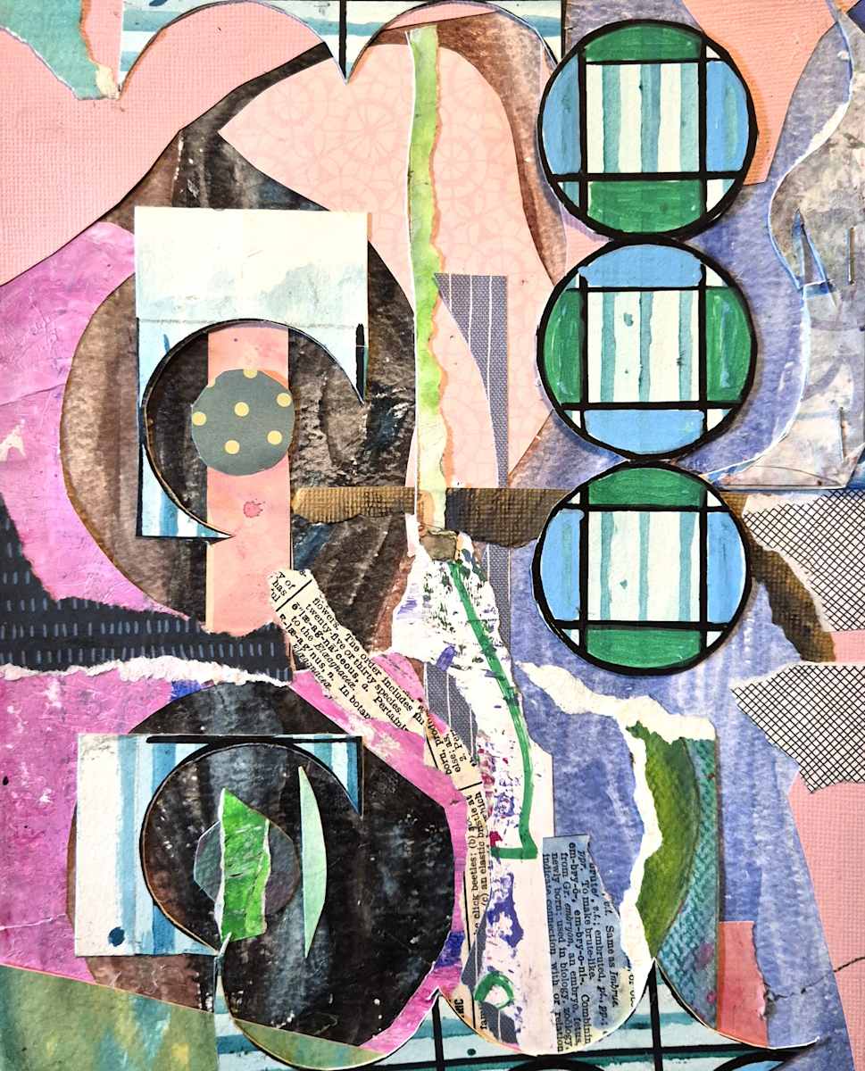 Fond Farewell by J. Patrick Bowman  Image: 10"x8" Original Collage Matted to 14"x11"