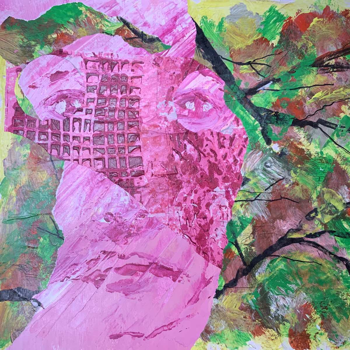 Gaze by J. Patrick Bowman  Image: Mixed-media Collage on Cradled Wood Panel