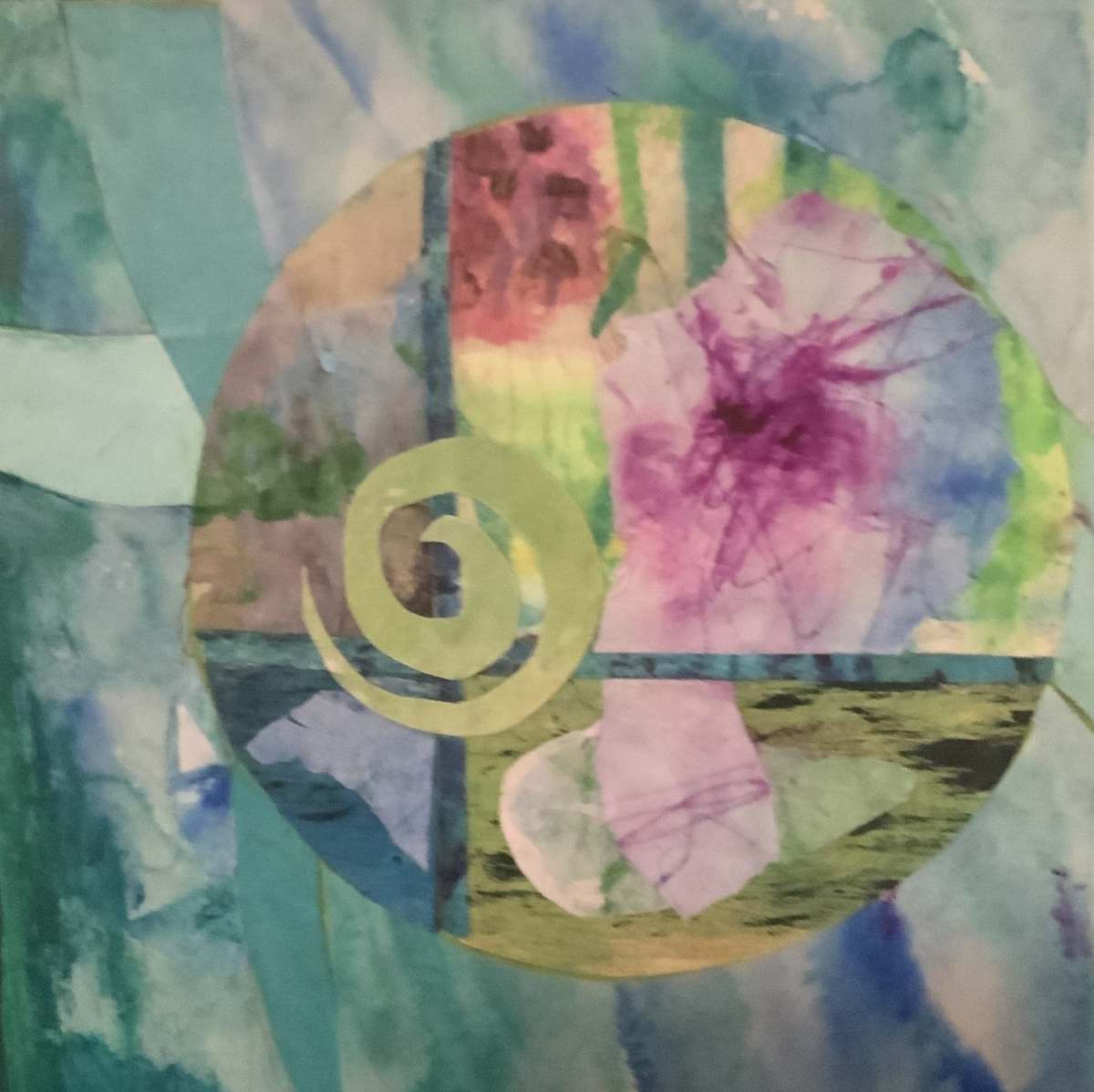 Delicate Balance by J. Patrick Bowman  Image: Mixed-media Collage on Cradled Wood Panel