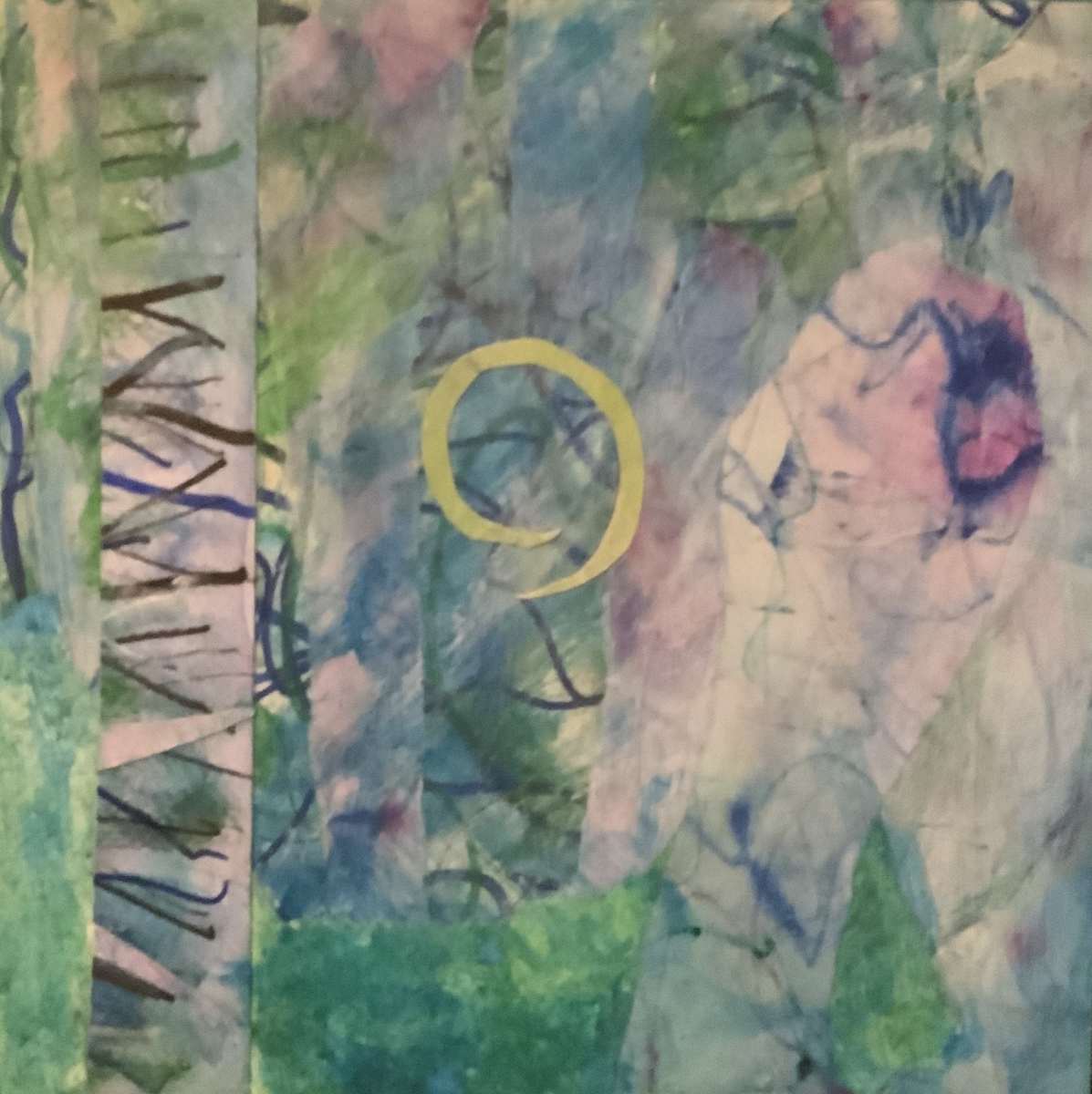 Nine by J. Patrick Bowman  Image: Mixed-media Collage on Cradled Wood Panel