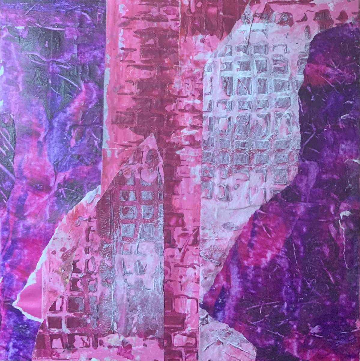 Purple Haze by J. Patrick Bowman  Image: Mixed-media Collage on Cradled Wood Panel