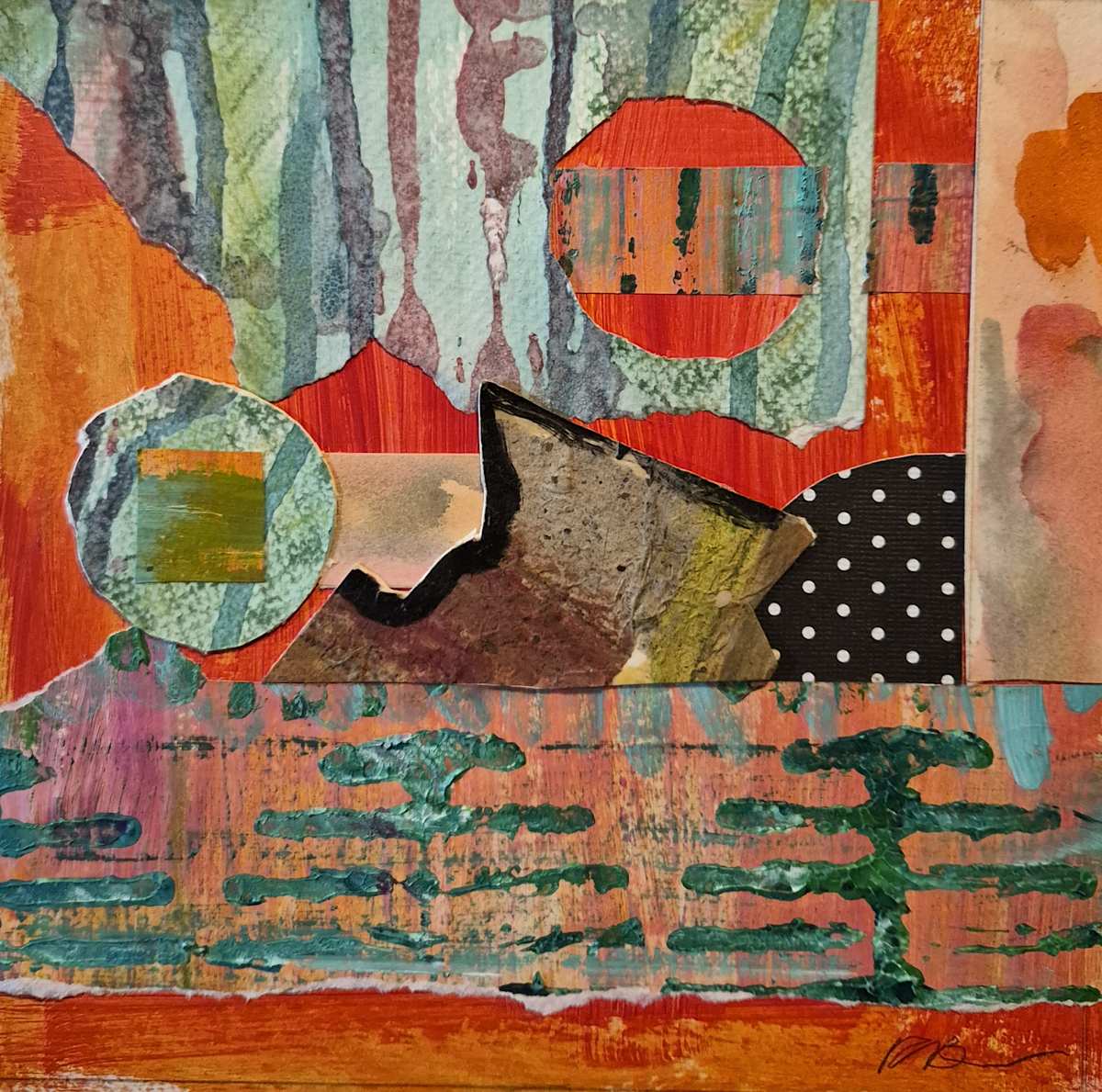 Moonlight Sonata 3 by J. Patrick Bowman  Image: 8"x8" collage matted to 12"x12"