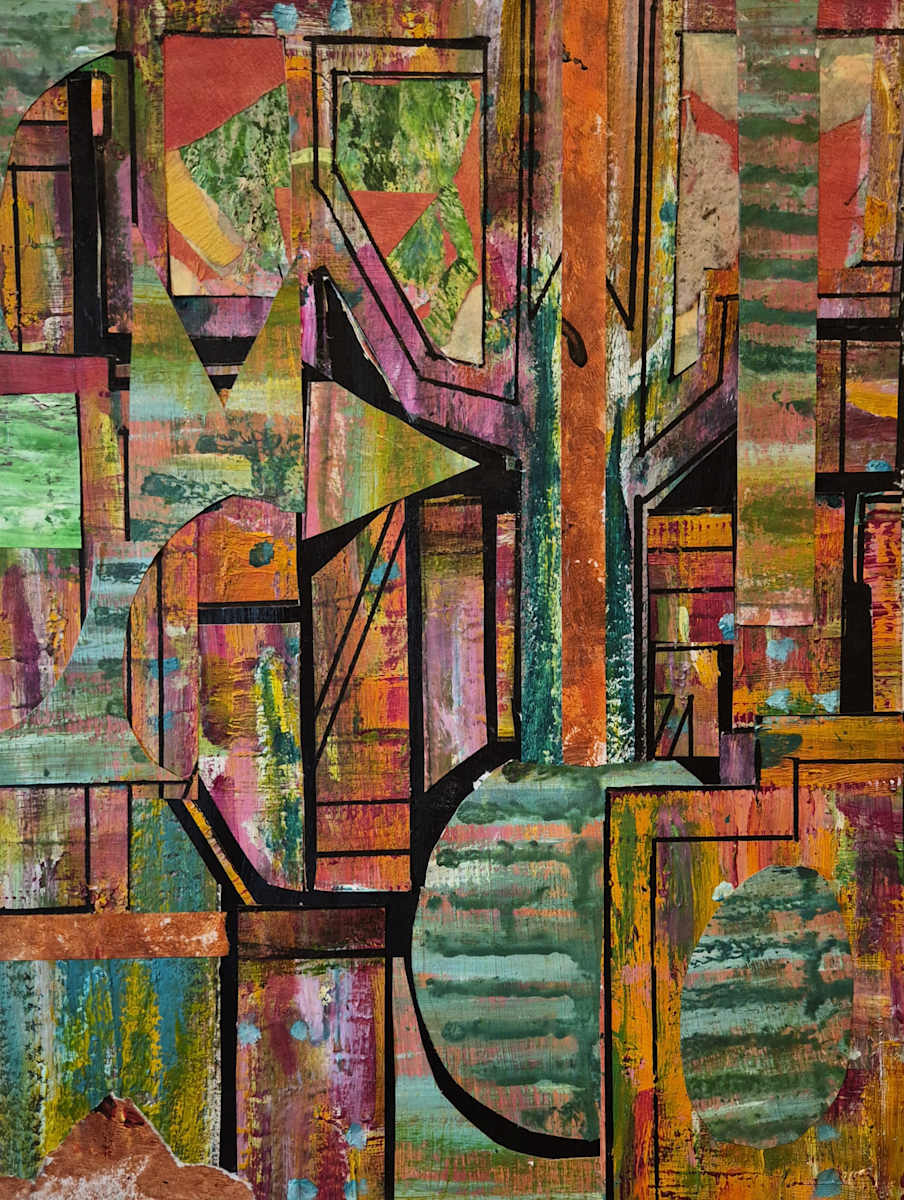 Nothing in Particular by J. Patrick Bowman  Image: 11.8"x8.5" Collage Matted to 16"x12"