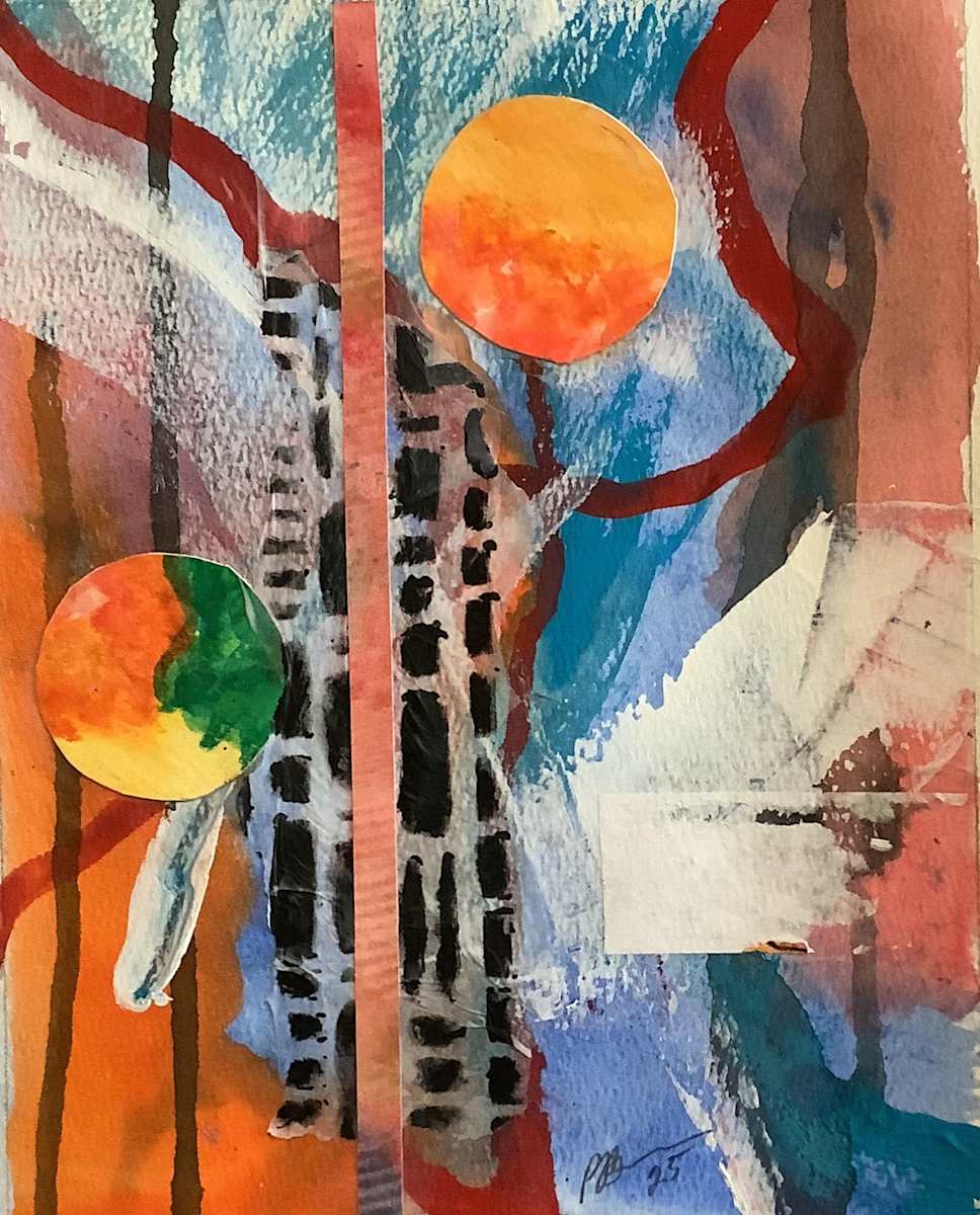 Organically Orange 1 by J. Patrick Bowman  Image: 10"x8" collage matted to 14"x11" ready to frame