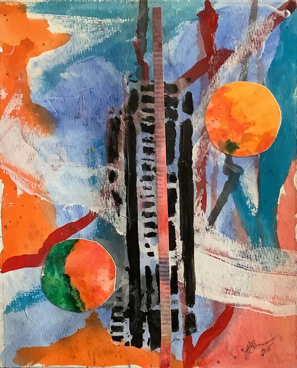 Organically Orange 3 by J. Patrick Bowman  Image: 10"x8" collage matted to 14"x11" ready to frame