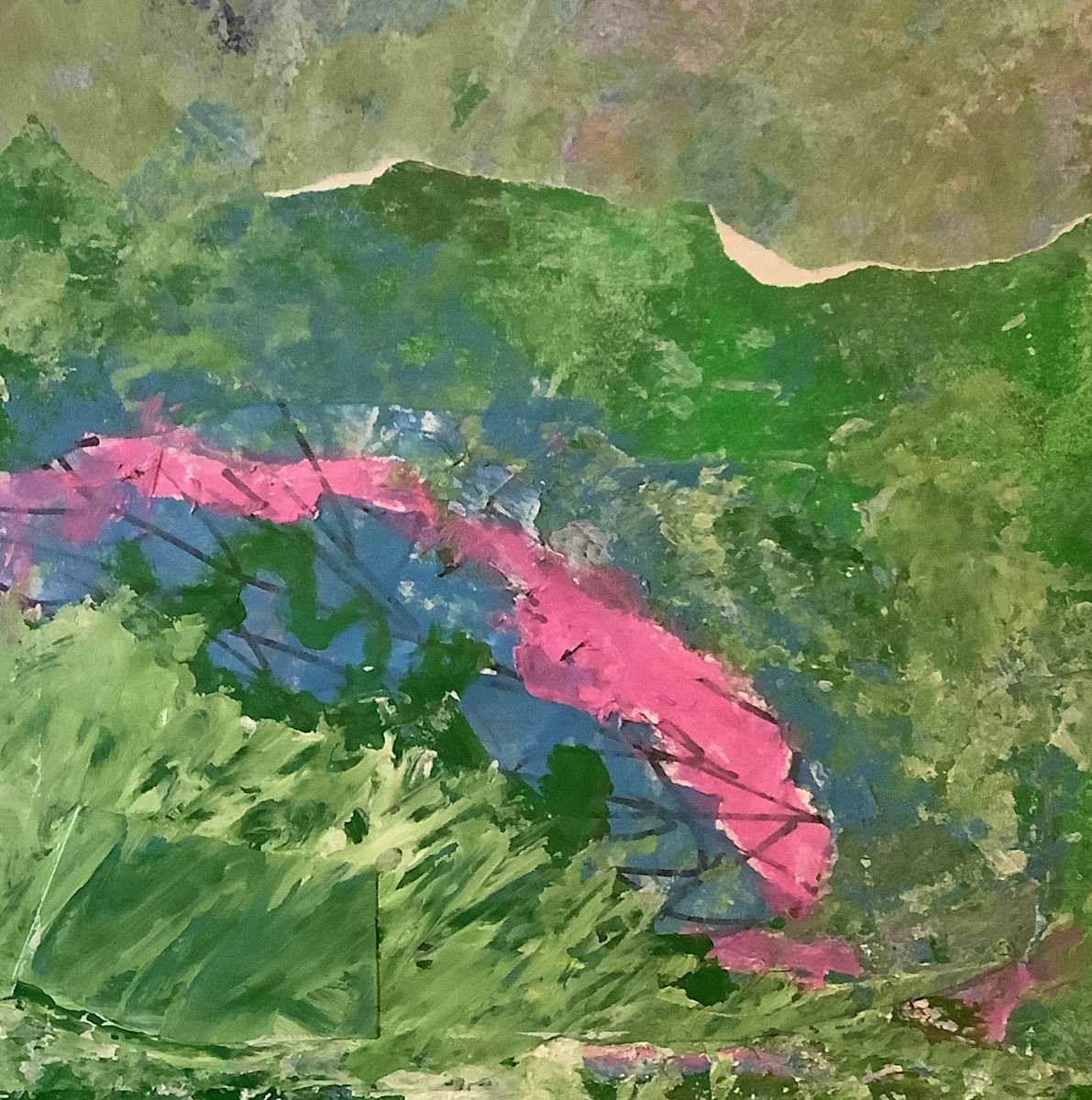 Painted Valley by J. Patrick Bowman  Image: 8"x8"  matted to 12'x12"