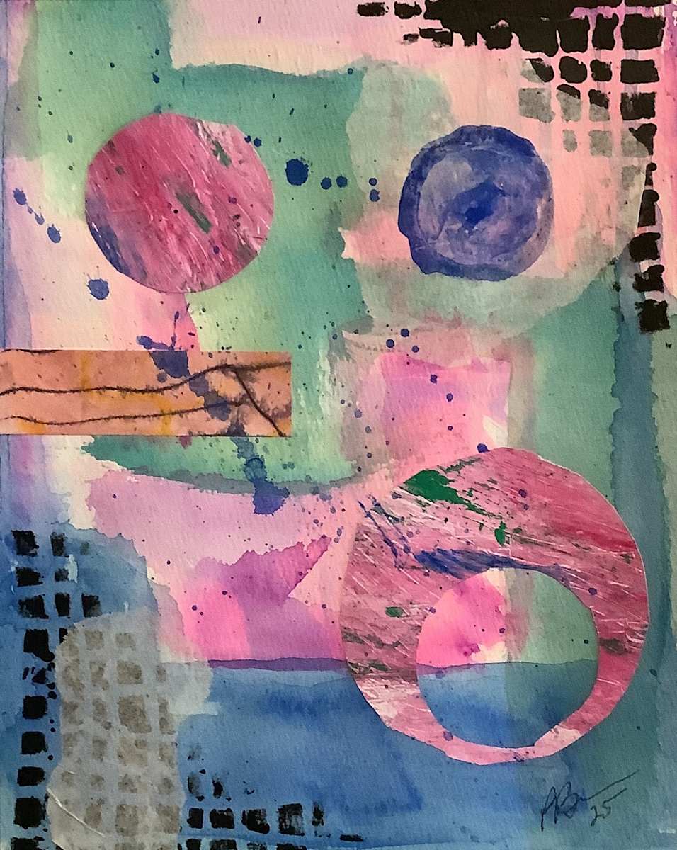 Perpetually Pink 3 by J. Patrick Bowman  Image: 10"x8" collage matted to 14"x11" ready to frame