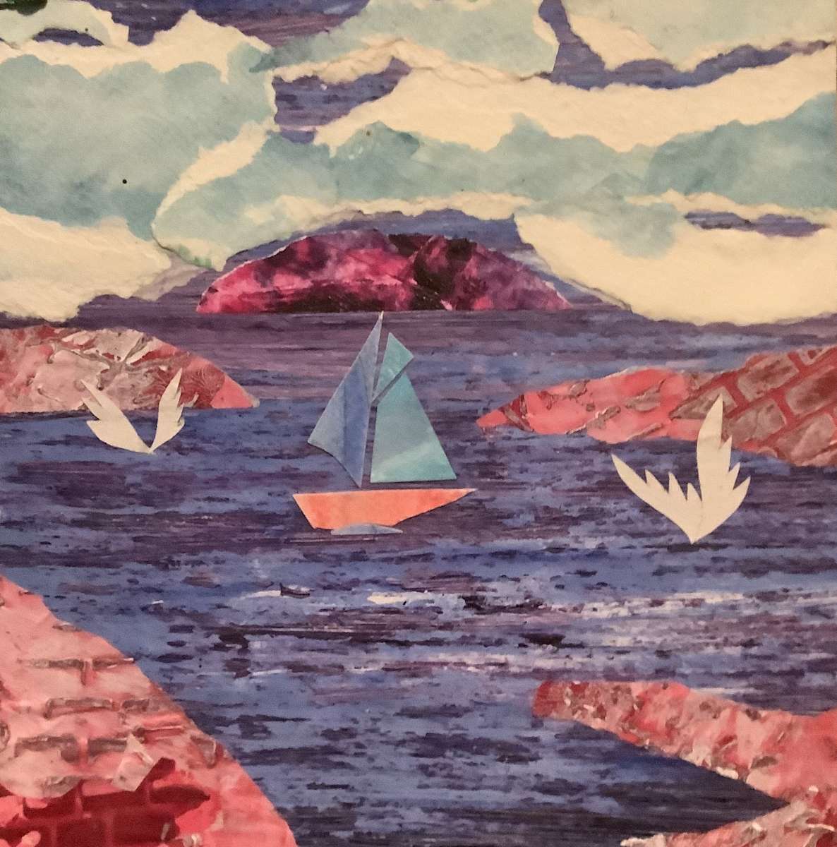 Sailing by J. Patrick Bowman  Image: 8"x8"  matted to 12'x12"