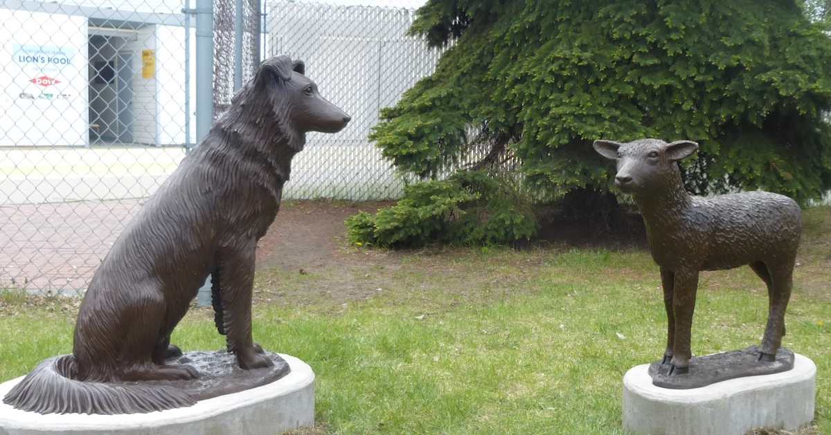 Babysitter, Sheep dog and lamb by Karen Begg 