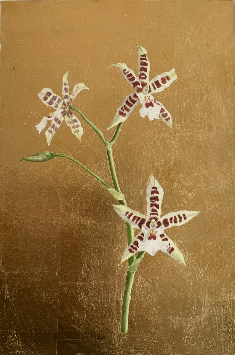 Glowing by Victoria Beyer  Image: Watercolour and metal gold leaf