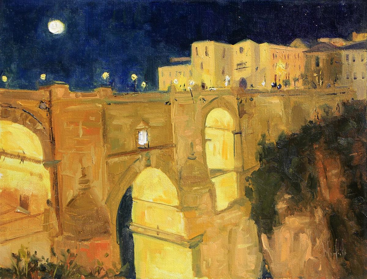 Nightfall on Ronda Bridge by Beth Winfield 