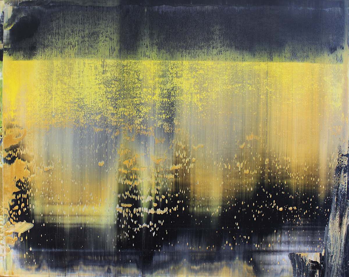 Black Yellow Abstract Horizen by Harry Moody 