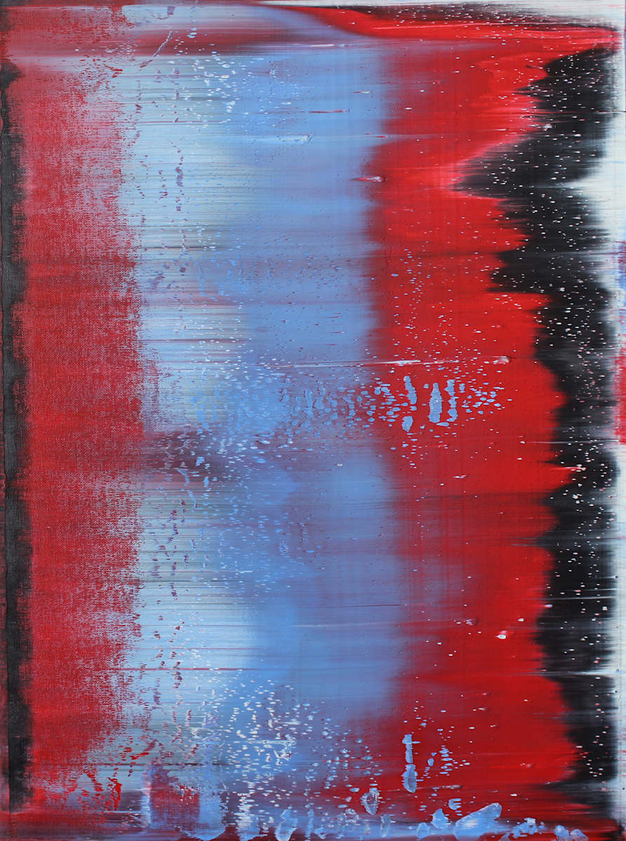 Black Red Blue Abstract I by Harry Moody 