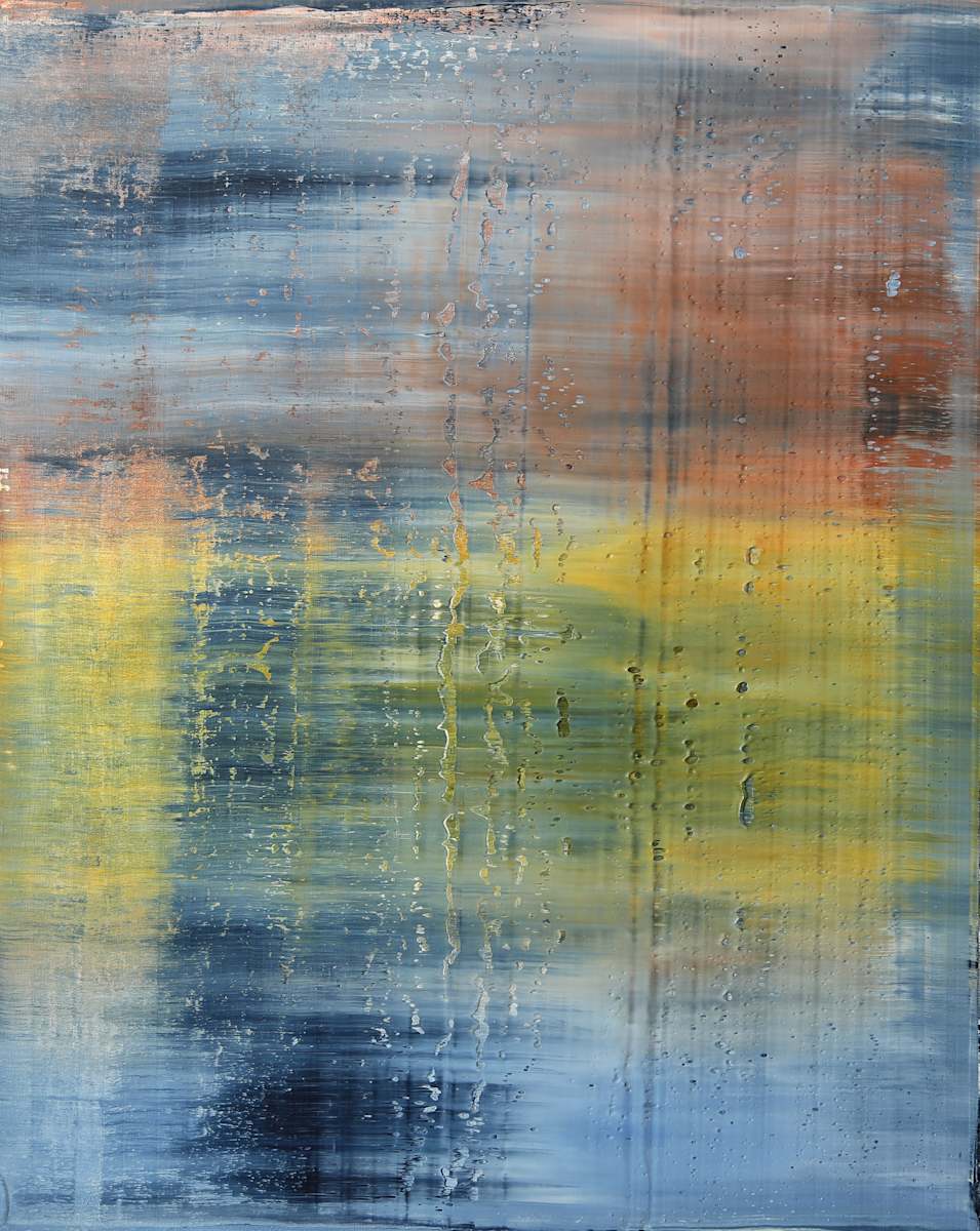abstract red blue by Harry Moody 