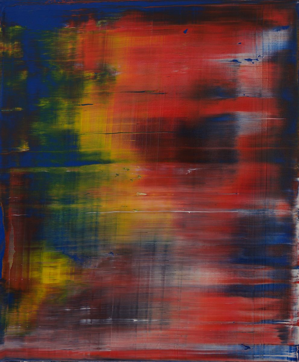 abstract red white yellow 3 by Harry Moody 