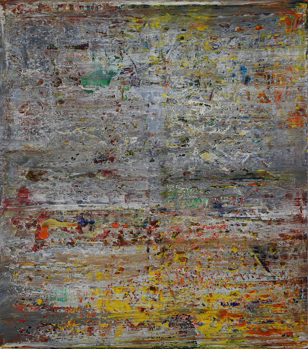 grey abstract with beach ball by Harry Moody 