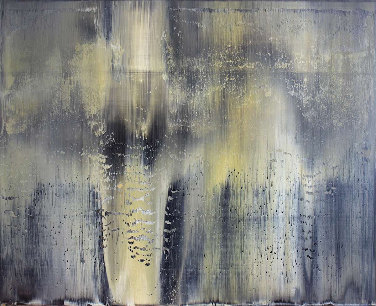 Black Yellow Abstract Horizen by Harry Moody 
