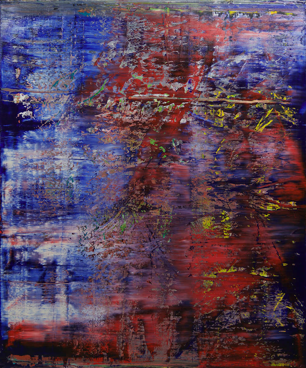 abstract blue with red by Harry Moody 