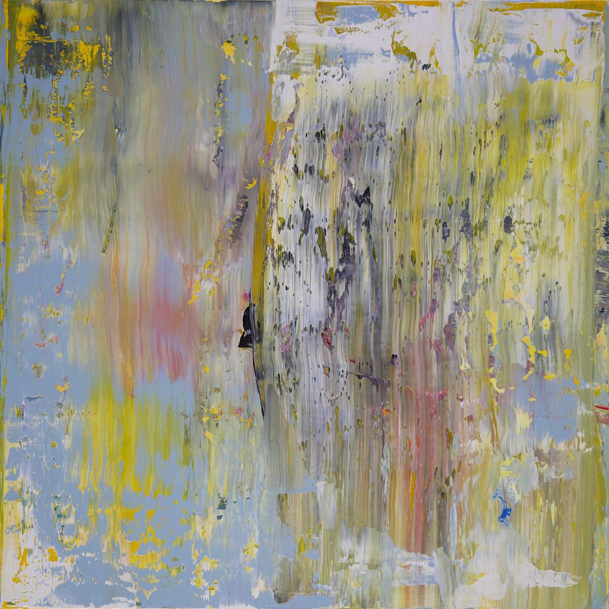 abstract grey blue with yellow by Harry Moody 