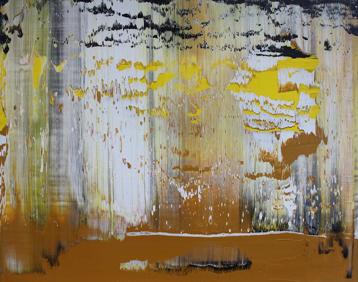 Black Yellow Abstract Horizen by Harry Moody 