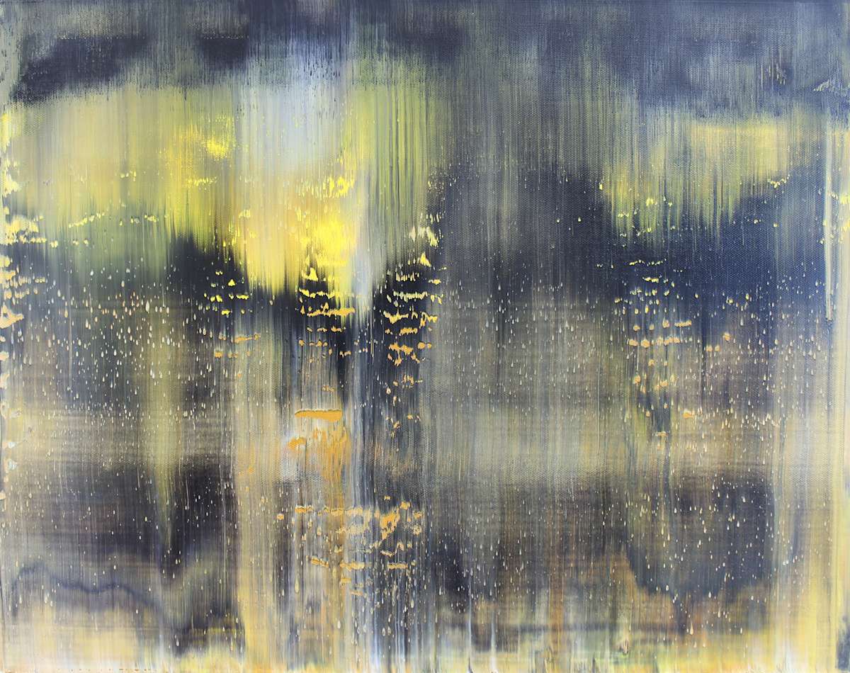 Black Yellow Abstract Horizen by Harry Moody 