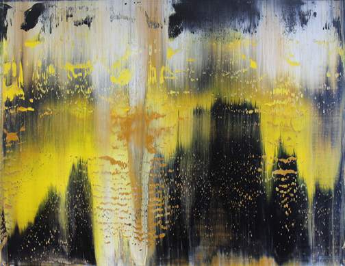 Black Yellow Abstract Horizen by Harry Moody 