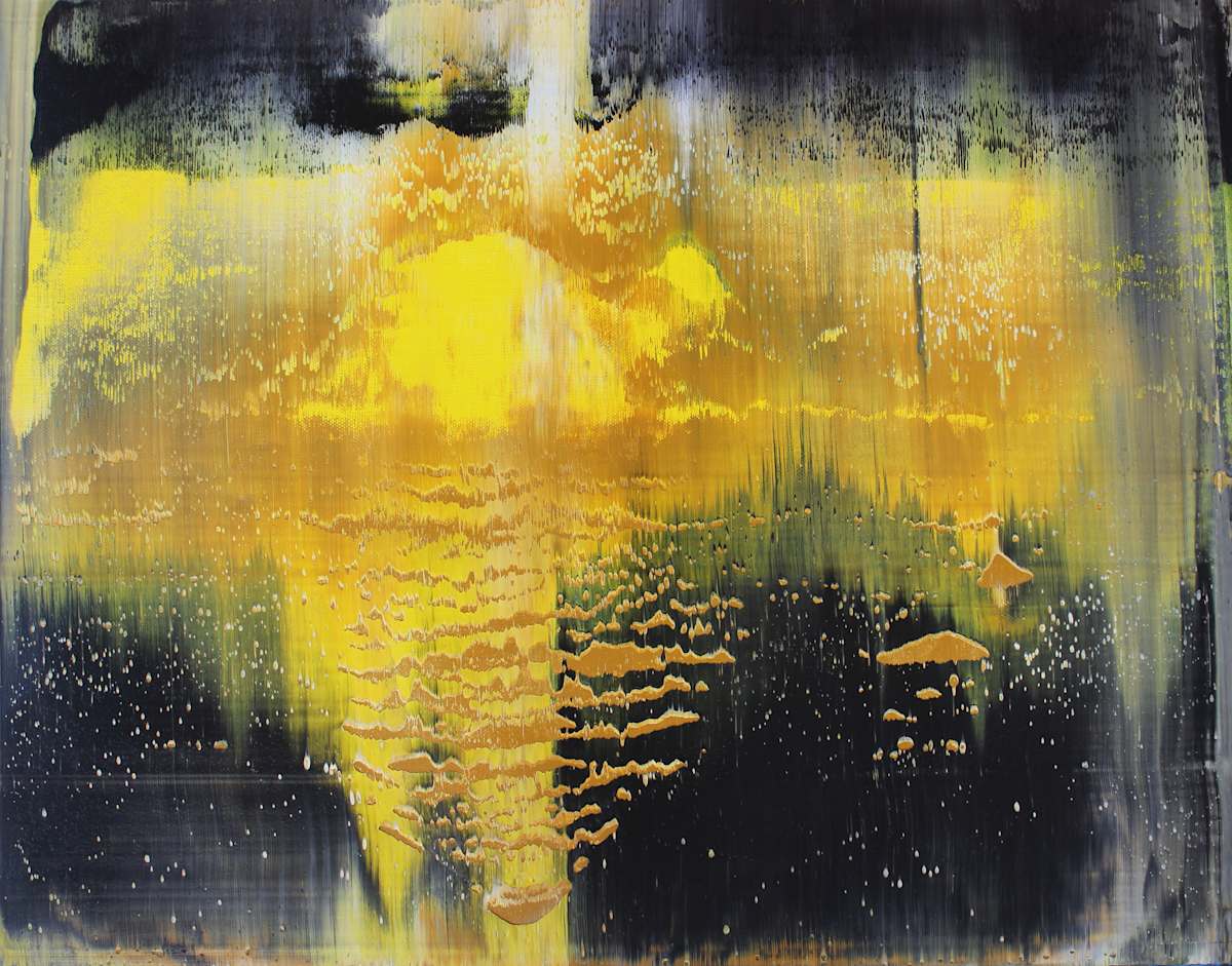 Black Yellow Abstract Horizen by Harry Moody 