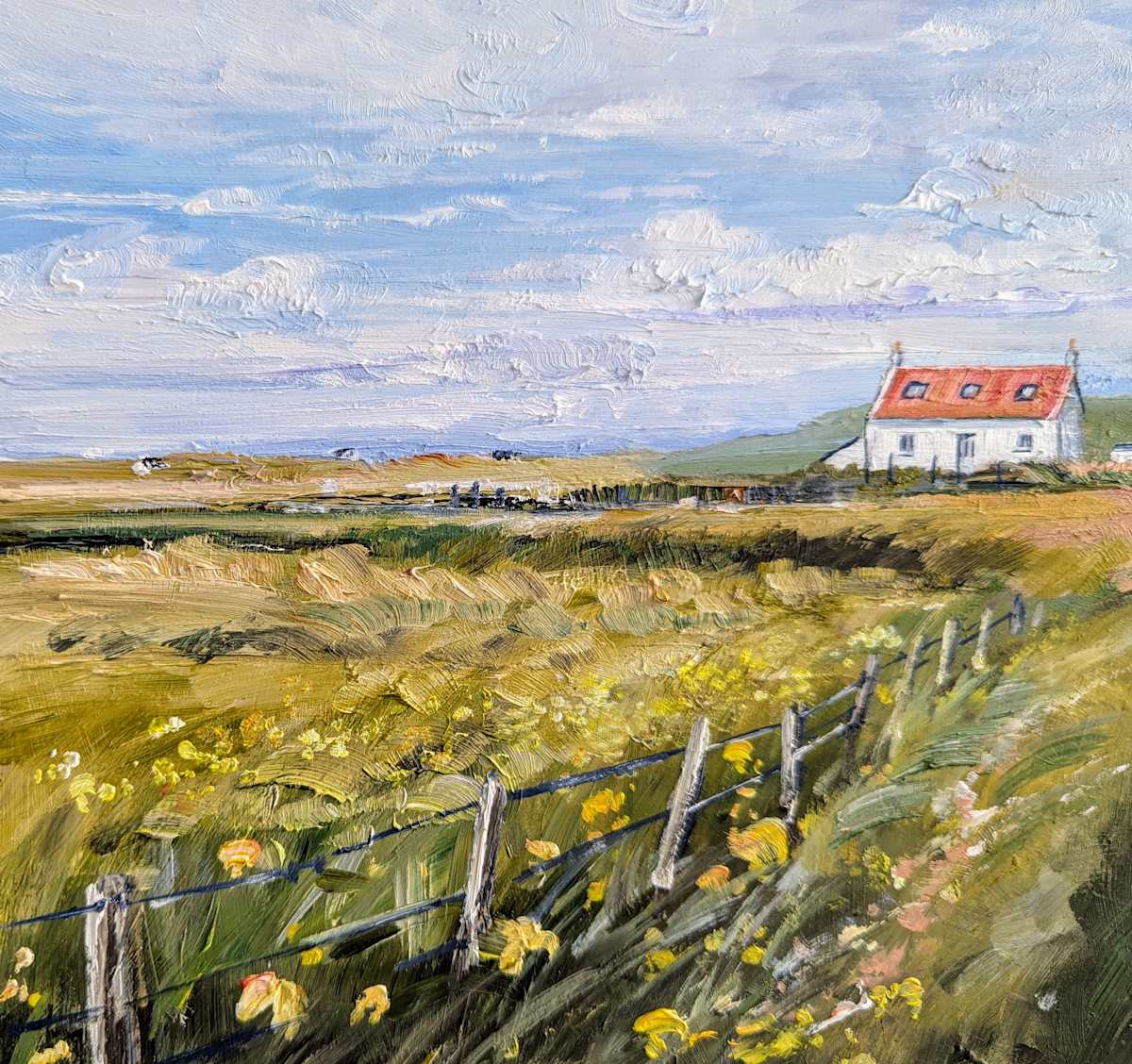 White House Tiree 20 x 20 unframed on easel by Allison Young 