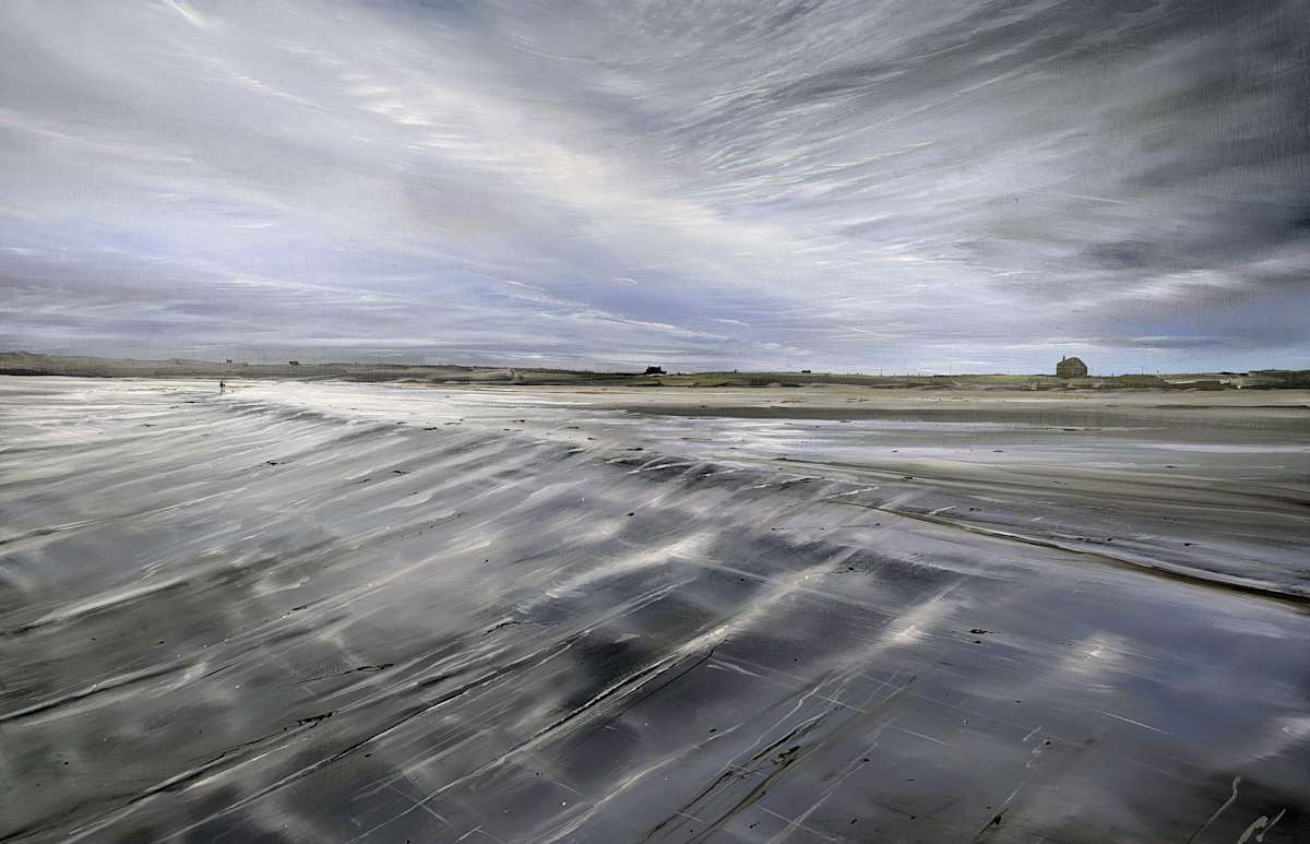 🔍   Evening Light, Summer, Gott Bay Tiree by Allison Young, Image 1.