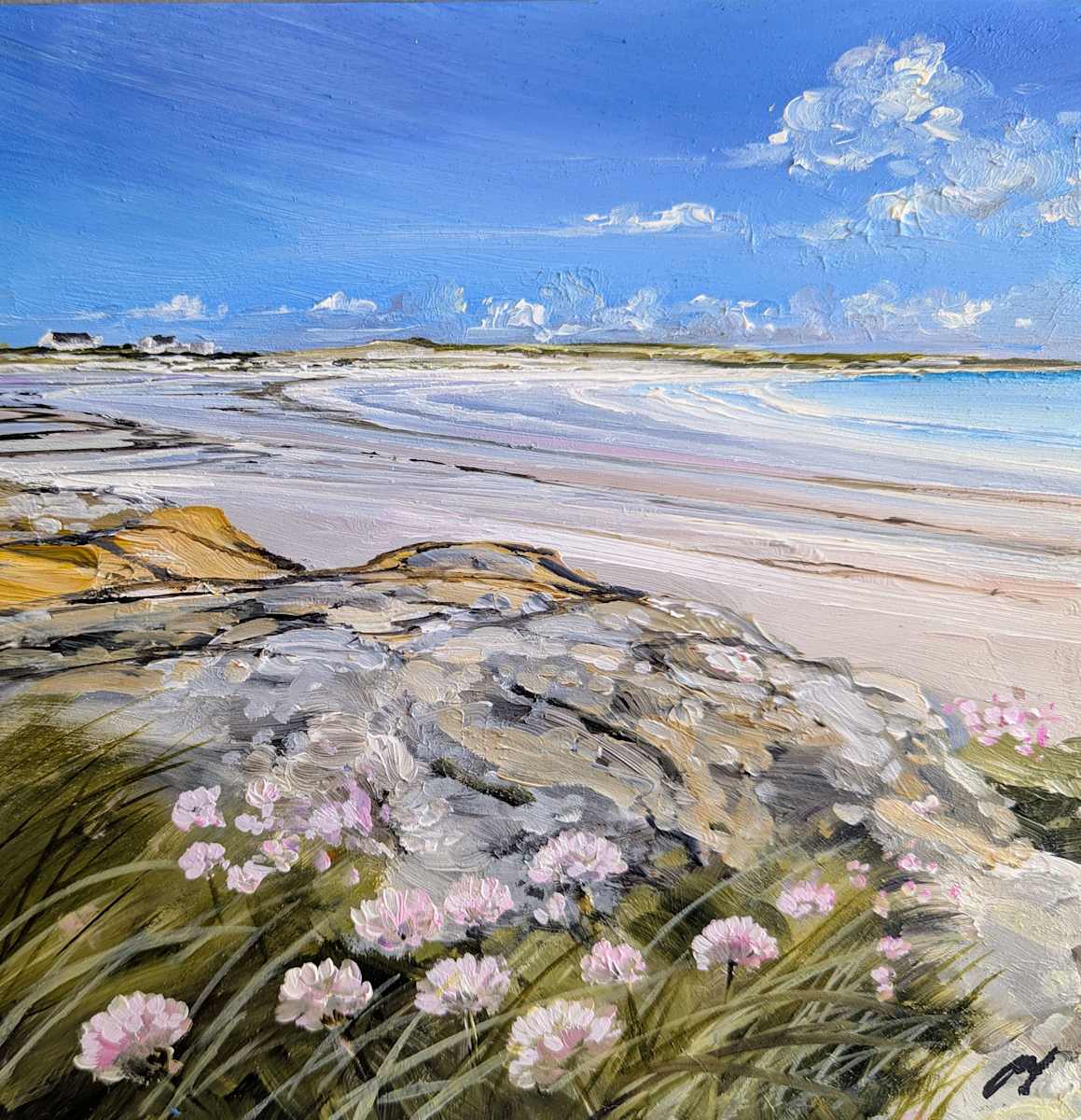 Rocks and Sea Pinks Tiree by Allison Young, Image 1.