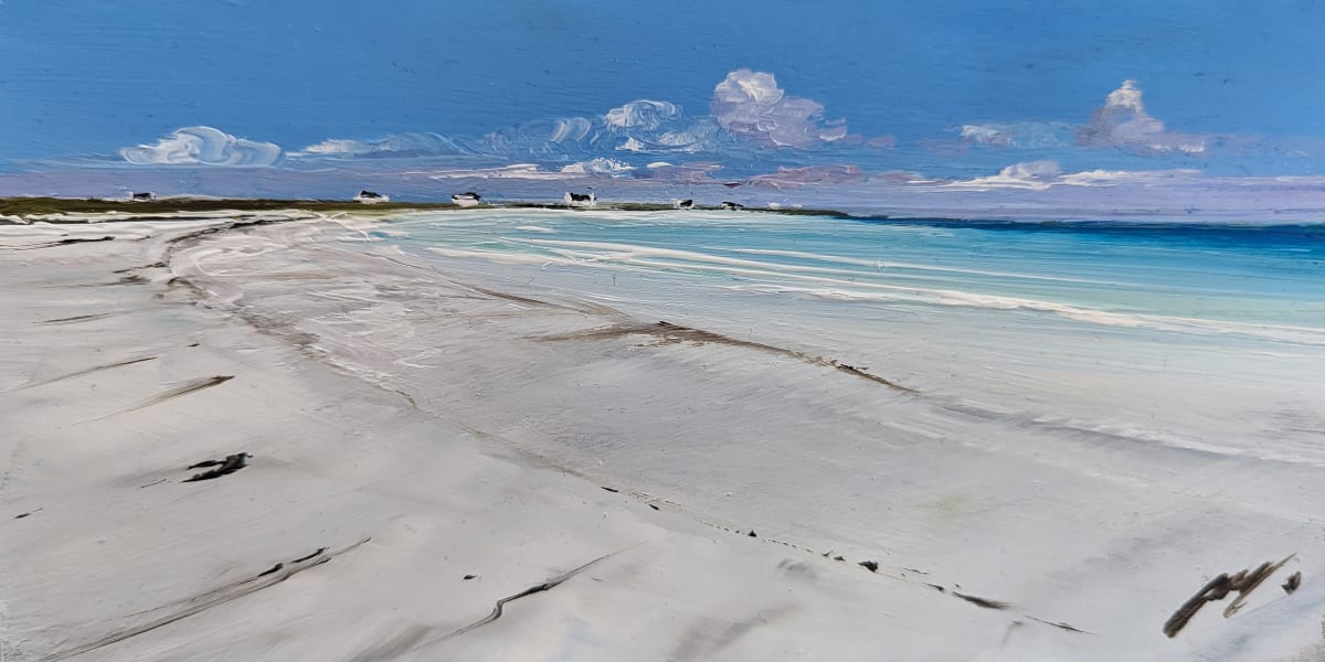 White Cottages Gott Bay Tiree by Allison Young 