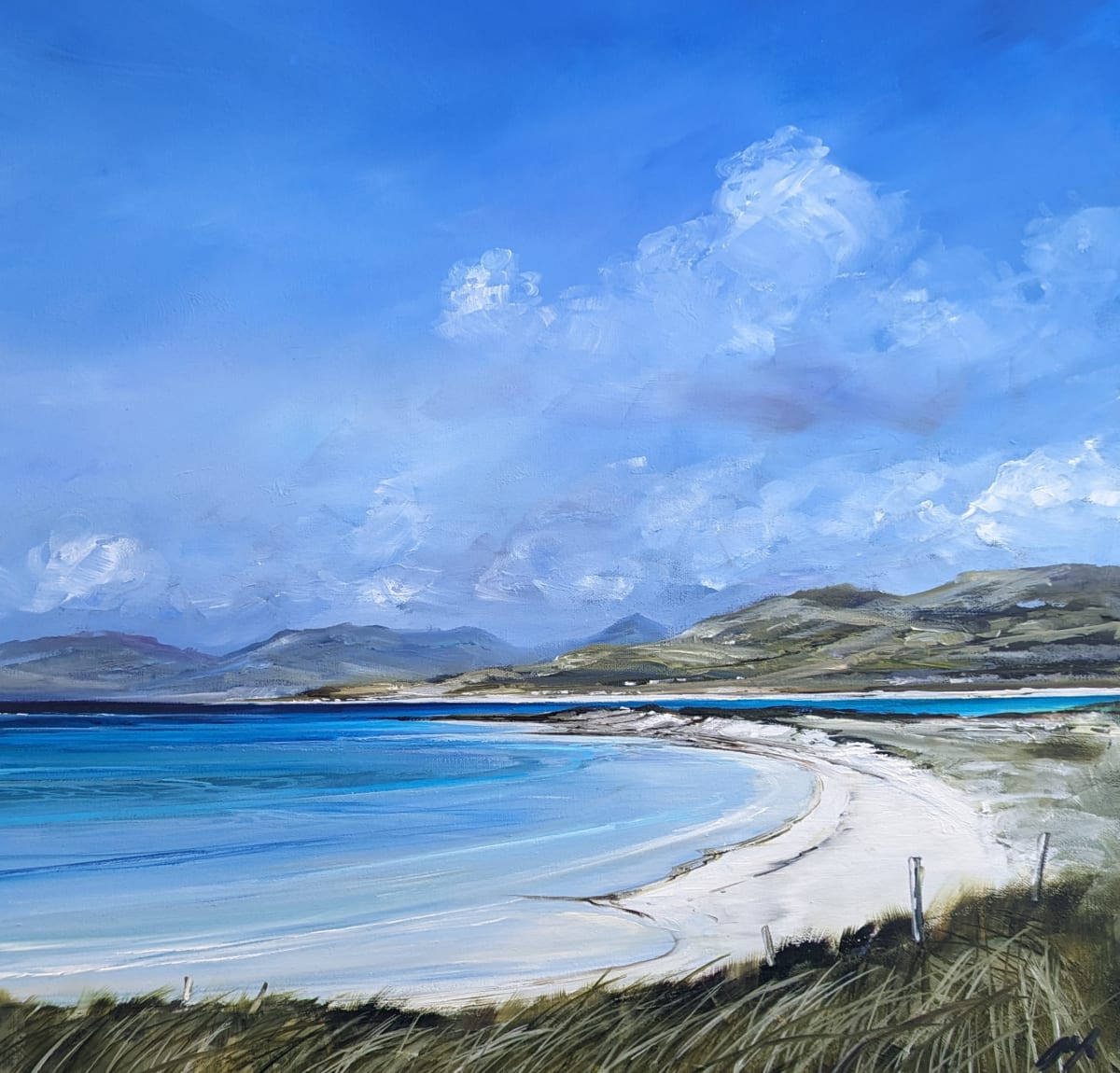 Deep Blue Sky Luskentyre 60 x 60 AY McG0324 by Allison Young 