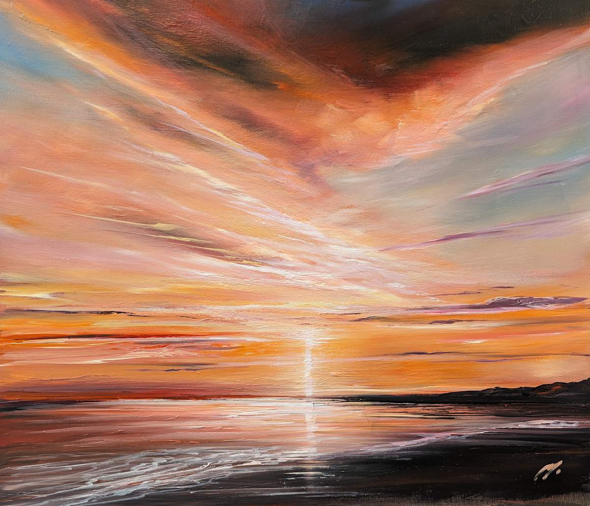 Sun reflected Gullane by Allison Young 