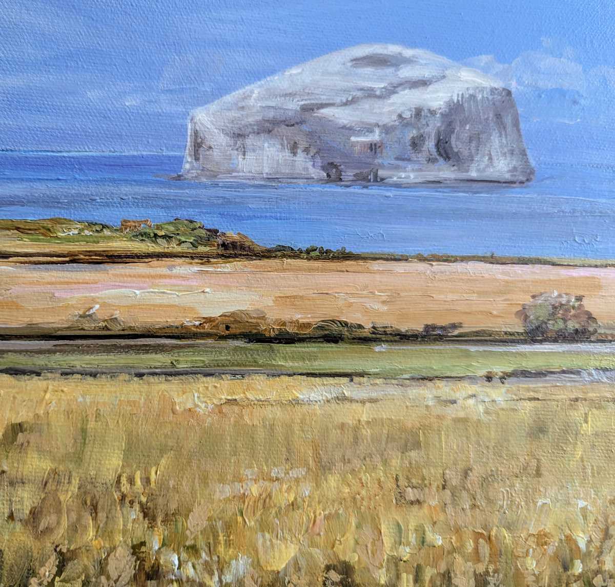 Bass Rock and Wheat Field by Allison Young 